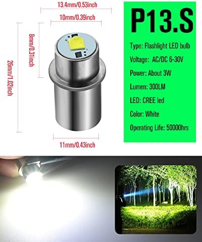 HONLEEX 2pcs DC 5-30V P13. 5s PR2 Upgrade LED lanterna bec, Kit de conversie pentru 6V 9V 12V 18V.. Lanterna Lanterna Lumina De Lucru Maglit Becuri.