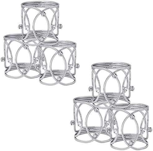 N/A 6 bucăți de șervețel cu cataramă inel de șervețel tridimensional Diamond Ring Ring Hotel Masă Accesorii de nuntă
