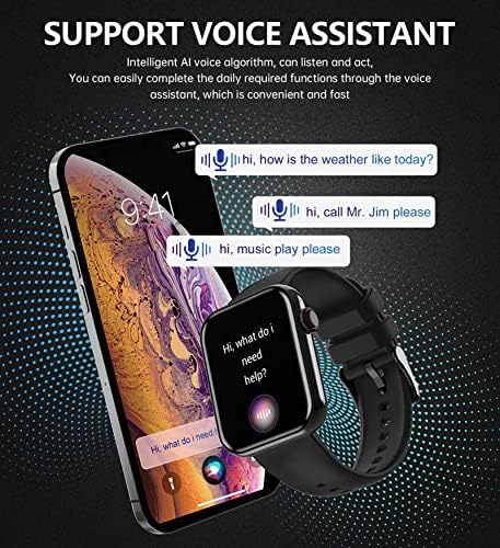 Watch Smart Smart Watch pentru bărbați, de 1,85 HD Full Touch iPhone iPhone Android Smartwatch, tracker de fitness impermeabil