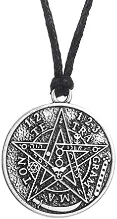 Antic Tetragrammaton Pentacle Pentagrama Pandantiv Wiccan Talisman Pagen Amulet Colier
