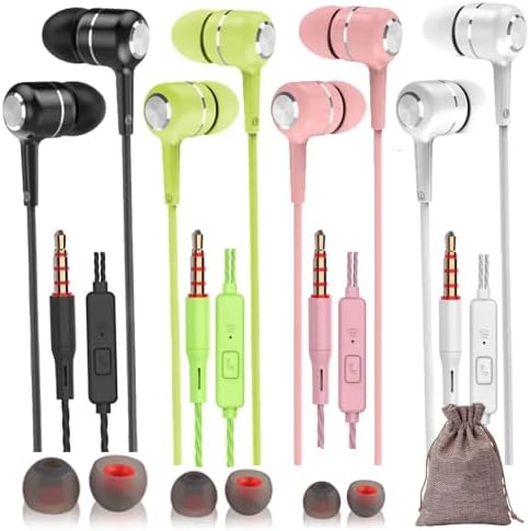 Budi de urechi Kolodosa pentru laptop - 4 căști cu pachete cu căști cu fir mic și microfon sport sport care rulează antrenament
