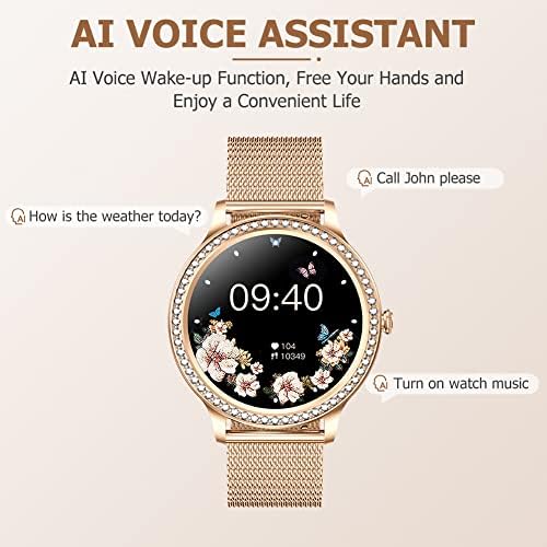 Alget Smart Watch for Women, Fitness Tracker pentru telefoane Android și iPhone, 1,32 Smartwatch impermeabil cu atingere completă