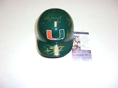 Ryan Braun Alex Cora Greg Vaughn + 3 Miami Hurricanes JSA / coa a semnat mini cască-mini căști MLB autografate