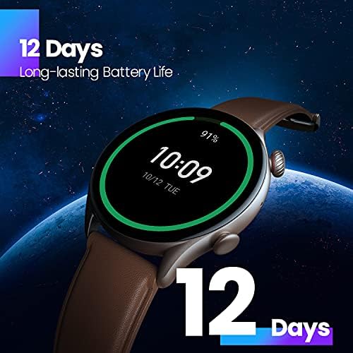 Ceas inteligent Amazfit GTR 3 Pro pentru bărbați,durată de viață a bateriei de 12 zile, Alexa, apel Bluetooth și Text, GPS