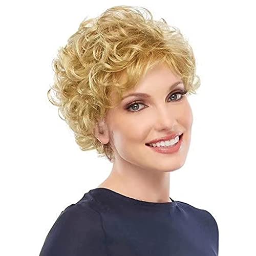 Beweig scurt Curly Blonde peruci pentru femei albe naturale caută sintetice rezistente la căldură fibra peruca pentru utilizarea
