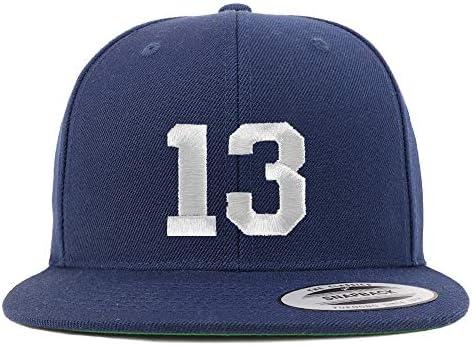 Trendy Apparel Shop Numărul 13 Fir Alb Brodate Plat Bill Snapback Baseball Cap