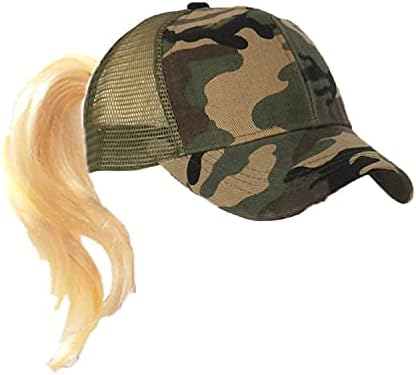 Criss Cross Hat spălat Distressed Baseball Cap coada de cal pălărie mare murdar Bun Ponycap pentru femei