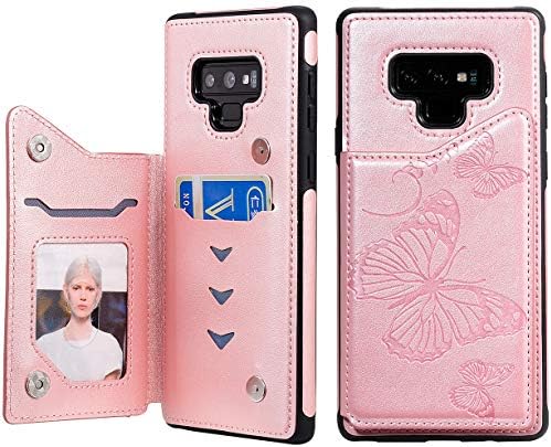 MEUPZZK Pentru Carcasă Portofel Samsung Galaxy Note 9 cu suport pentru Card, piele PU Premium fluture în relief [suport] [sloturi