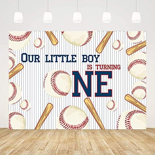 MEHOFOND Boy Baseball 1st Birthday background băiețelul nostru se întoarce cu o bandă Banner Boy Kids Sport Batter Up Decor