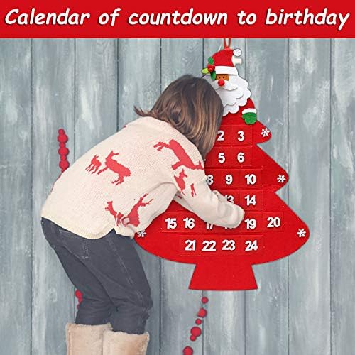 Numărătoarea inversă Seeyeah până la calendarul de Advent de Crăciun, cu 24 de buzunare, 2020 24 de zile pânză decorațiuni