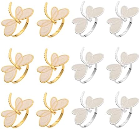 XBWei Rings Set Dragonfly Sapkkin Rings Suportari pentru decorațiuni de masă pentru petreceri de nuntă