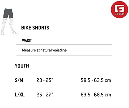 G-Form Pro-X3 Bike Liner - pantaloni scurți sport Dirt Bike și Mountain Bike-Negru, Tineret S / M