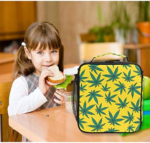 Cannabis Marijuana Leaf Lunch Box Tote reutilizabile izolate școală Cooler Bag pentru femei copii