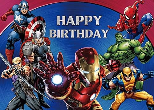 Desene animate super-erou temă fotografie fundal Avengers fundaluri Marvel Birthday Party Banner Super City Băieți Copii Birthday