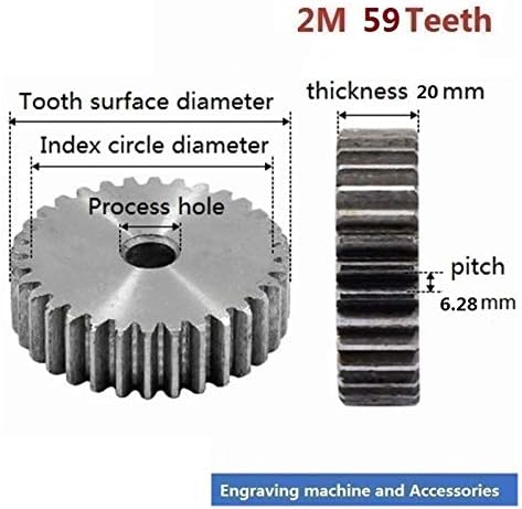 Mksiwsa Industry 2m 59 dinți pinten Gear 1 buc 45 oțel cilindric Gear pinioane de înaltă precizie