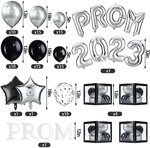 Tanlade 104 buc Bal 2023 Balloon Box decoratiuni Bal coloana baloane cutii Set și 2023 folie balon Confetti baloane pentru
