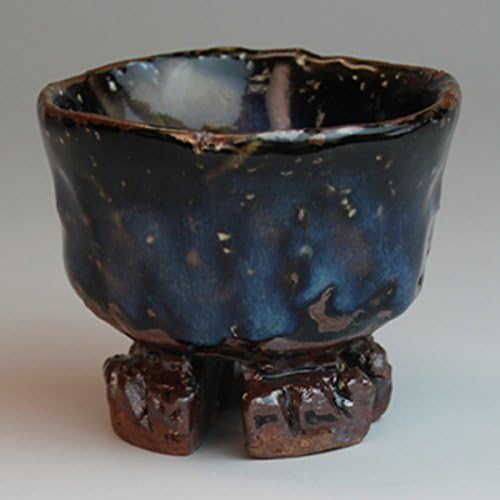 Ceramică japoneză HAGI-WARE. Aohagi Warikodai Guinomi Cupa cu cutie de lemn. Shinto61155