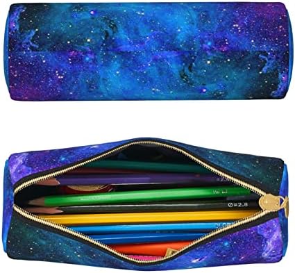 DCarsetcv Galaxy Creion Carcasă drăguță Pen carcasă din piele Cilindru Puncil Pouch Office Oficiul pentru creion Cutie pentru