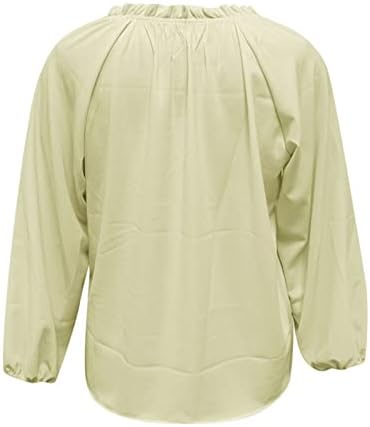 Beuu Womens Trend Cool Mânecă lungă cămăși de culoare solidă Color Comfy Tee Bluze Casual Volvioase Varde Pollover Topssuri