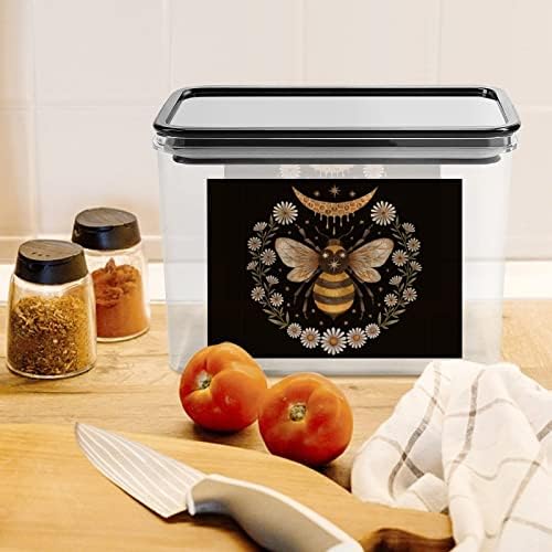 Cutie de depozitare Honey Bee Moon organizator de alimente din Plastic recipient canistre cu capac pentru Bucătărie