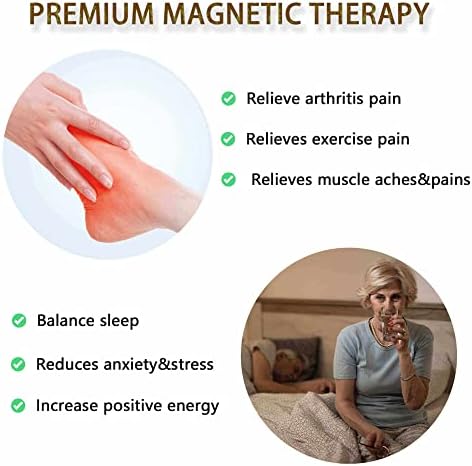 Wollet Magnetic Therapy Glezlet pentru femei pentru artrită și articulații, brățară de gleznă de argint din oțel inoxidabil