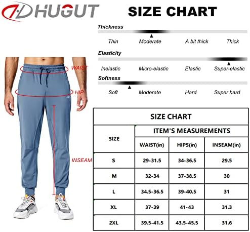 Pantaloni de pulover pentru bărbați Hugut ușor cu buzunare cu fermoar Pantaloni de pistă atletică pentru antrenament de antrenament