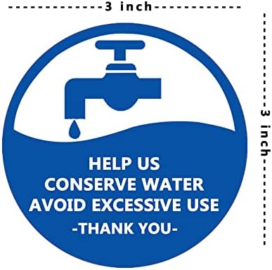 3 inch ajută -ne să conservăm apa Evitați autocolante cu semne de utilizare excesivă, 15 buc pe pachet