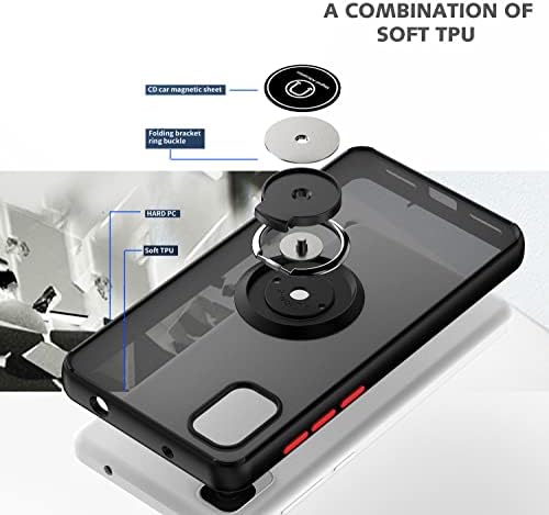 Carcasă telefonică cu suport pentru inel magnetic pentru Samsung Galaxy Note 10 Lite Cover din spate negru