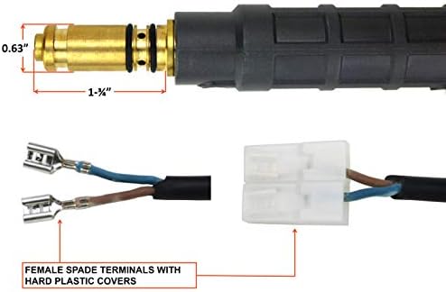 150 AMP MIG Gun Torch Compatibil cu Lincoln Magnum - Cablu de 12 picioare - Spade Terminale Conectori de semnal