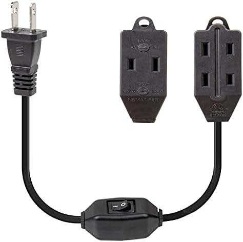 3 Cablu de extensie de pornire/oprire a întrerupătorului de ieșire [2-metri], 3 Outlet Cord de extensie polarizată cu comutator