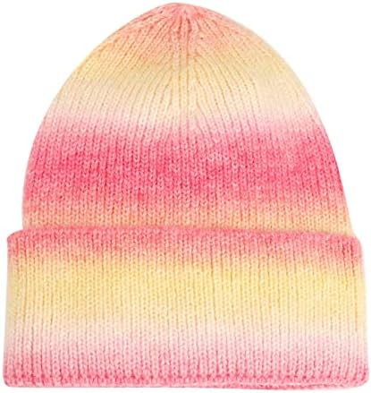 Tricot de iarnă Sport rezistent la vânt cald cu capac scurt gradient de cravată pălărie de lână tricotat