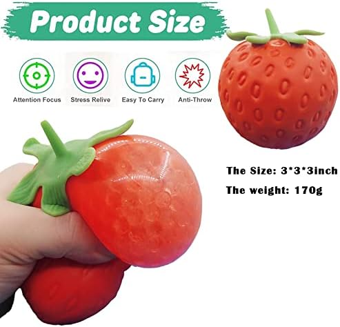 Jucării de stres senzorial Giant Strawberry Squishy Fidget pentru adulți Adolescenți Copii