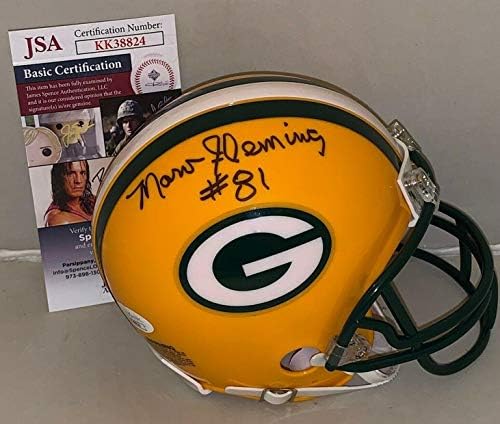 Marv Fleming a semnat Green Bay Packers mini cască autografată JSA-mini căști NFL autografate