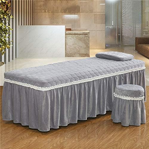 Foaie de masă de masaj din cristal din cristal 4pc, îngroșare moale din țesătură moale de copertă pentru paturi de înfrumusețare