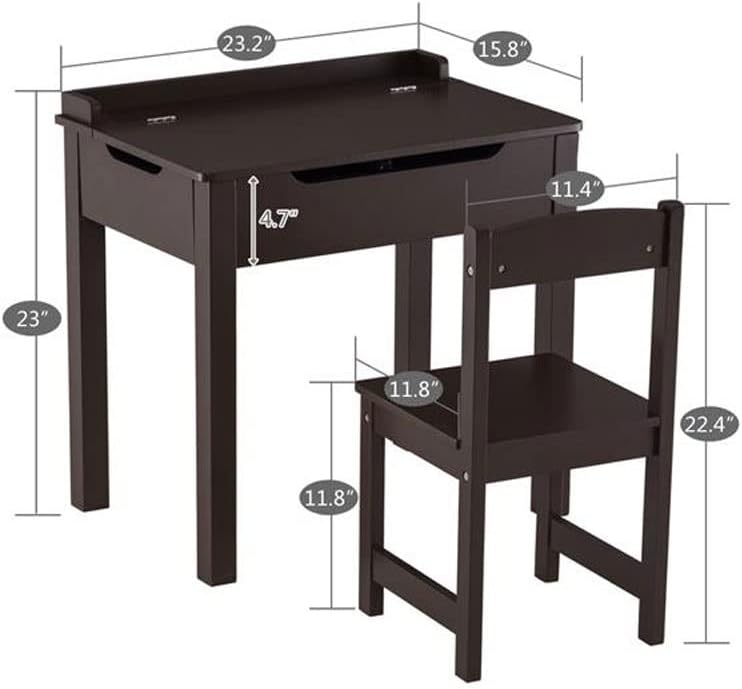 n / A 59 X 40,5 X 59cm masă și scaun de studiu 2 seturi de sertare pot fi deschise 1 masă și 1 scaun maro