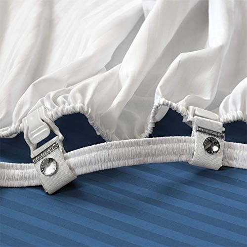 Bed Scrunchie Fițuri de pat fit - gri deschis, rege | bumbac, toate foile naturale de 4 piese și pernele set cu curele