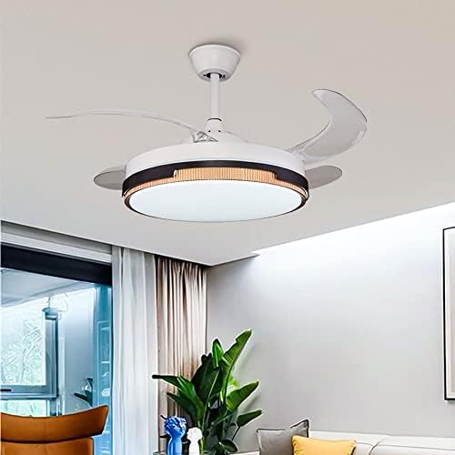 Aclblk simplitate cu plafon acrilic lampă ventilator de tavan modern trichromatic întunecare candelabru LED Telecomandă Abs