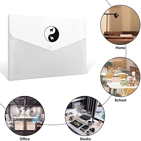 Yin Yang Llama dosar Dosar Document sac cu dimensiune A4 portabil depozit Organizator Husă