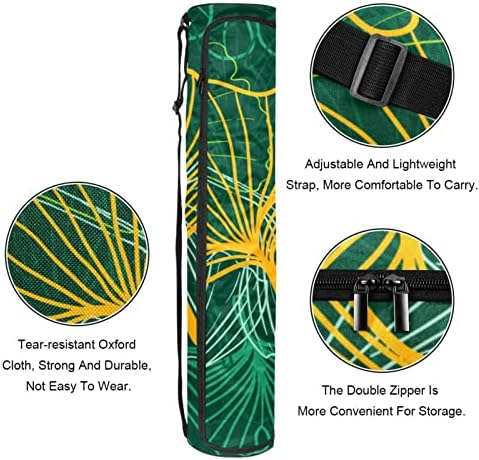Întuneric verde Gingkgo Frunze model Yoga Mat Carrier Bag cu curea de umăr Yoga Mat Bag Gym Bag Beach Bag