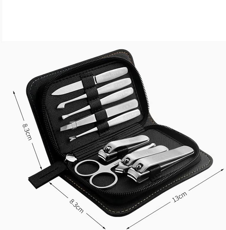 Uysvgf 9pcs manichiura set pedichiura seturi unghii Clipper inox profesionale unghii Cutter instrumente cu călătorie caz Kit