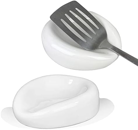 Scarlettwares ce este o lingură de odihnă suport Ceramic alb pentru oale de spatulă măturică și lingură de gătit fermă mașină