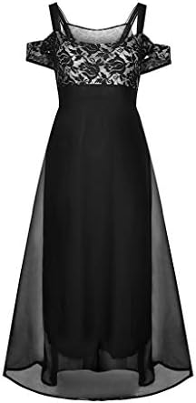Femei Plus Dimensiune umăr rece negru Maxi rochie florale dantela petrecere seara Camis Rochie lunga Dressy Rochii Casual pentru