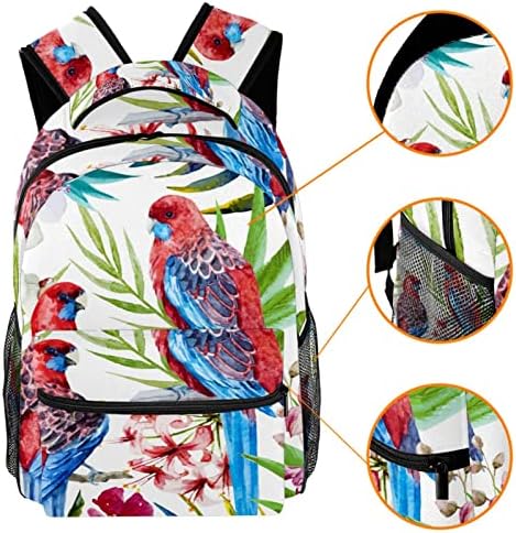 Rucsac de călătorie VBFOFBV, rucsac pentru laptop pentru bărbați pentru femei, rucsac de modă, floare tropicală de papagal