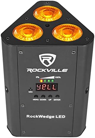 8 LED ROCKVILLE ROCKWEDGE 54W RGBWA+UV reîncărcabile Wireless Lights DMX+Rucsac