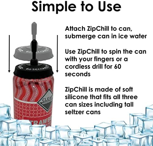 Zipchill Instant Băut Instant Spinner Chiller, Universal poate mai rece pentru băuturi, răcește rapid berea și conservele de