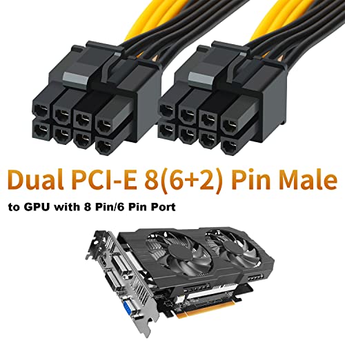 Amangny 6 pachet PCI-E 8 pini mamă la Dual 8 pini tată GPU PCI Express Y Splitter Cablu de alimentare 8 pini la 6 pini adaptor