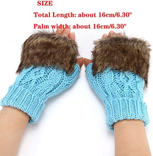 Mănuși calde de iarnă pentru femei mănuși cu jumătate de deget tricotate mănuși de iarnă pentru vreme rece mănuși fără degete