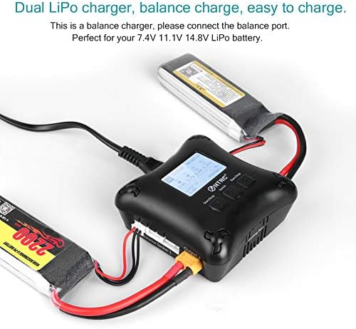 HTRC LIPO Battery Charger Duo Mini RC Balance Port dual Port 20WX2 2AX2 H4AC pentru încărcare Lipo 2-4S