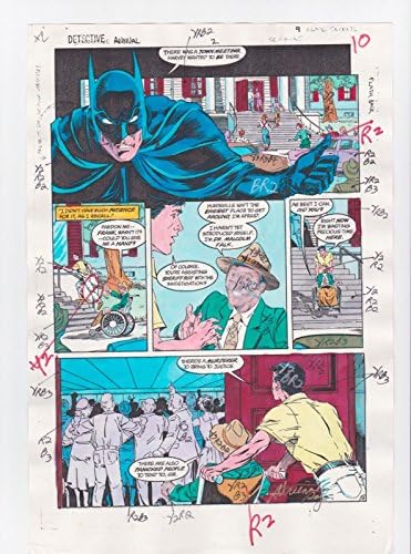 DETECTIVE COMICS anual 2 Pagina 9 BATMAN benzi desenate arta de producție semnat A. ROY COA