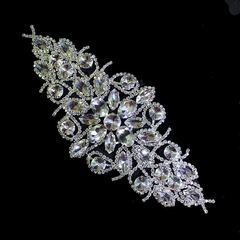 Pearly iunie 1pc ab Crystal Rhinestone Applique Welding Glass Flower Patch DIY Coase la nunta Dres Sheaddress Bert Accesorii